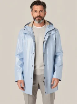 Imperméable Pierre Talamon Bleu A Capuche