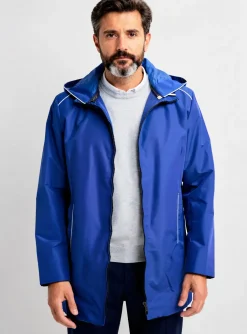 Imperméable Pierre Talamon Bleu A Capuche