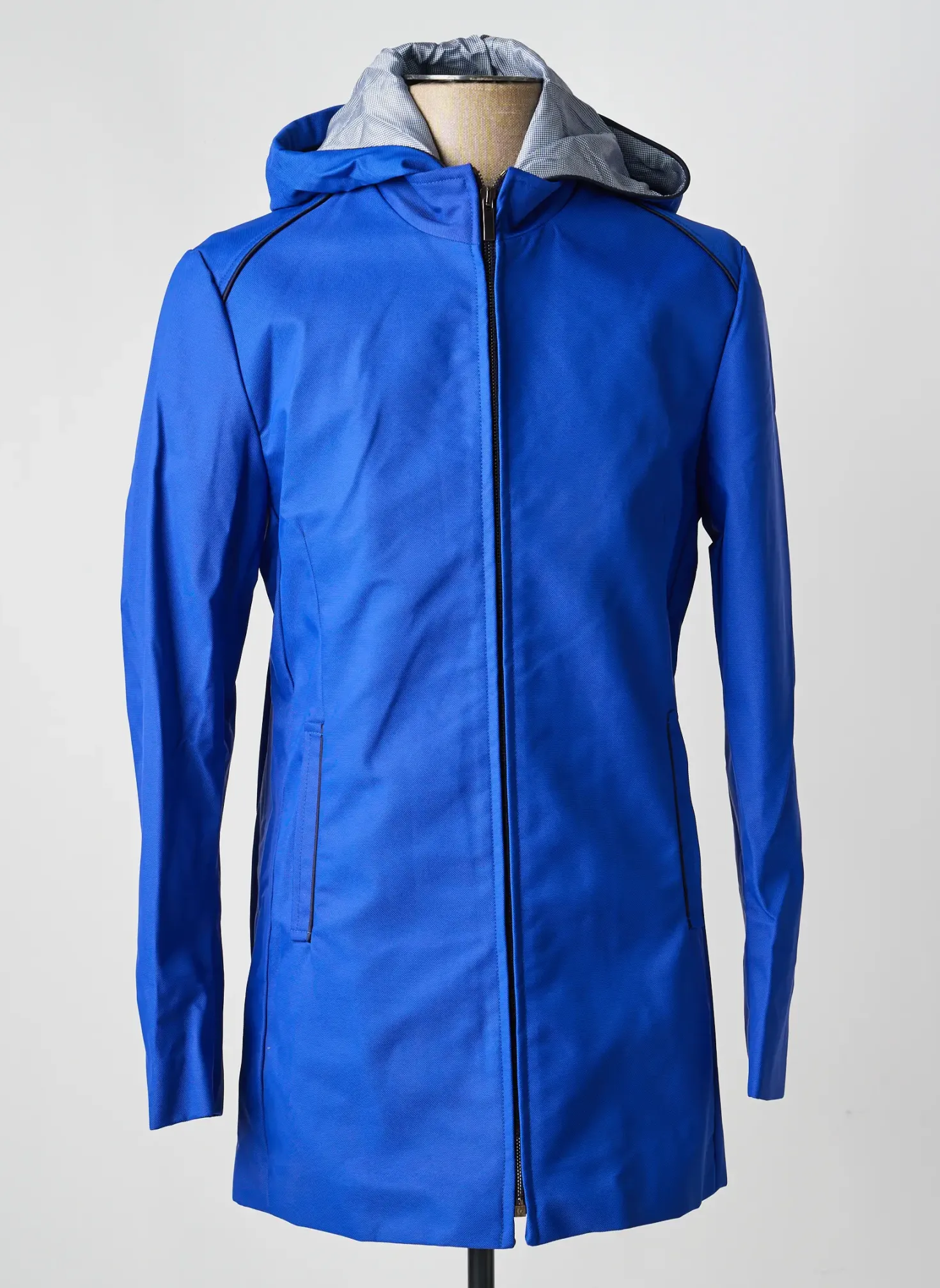 Imperméable Pierre Talamon Bleu A Capuche