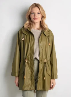 Imperméable Soyaconcept Vert A Capuche