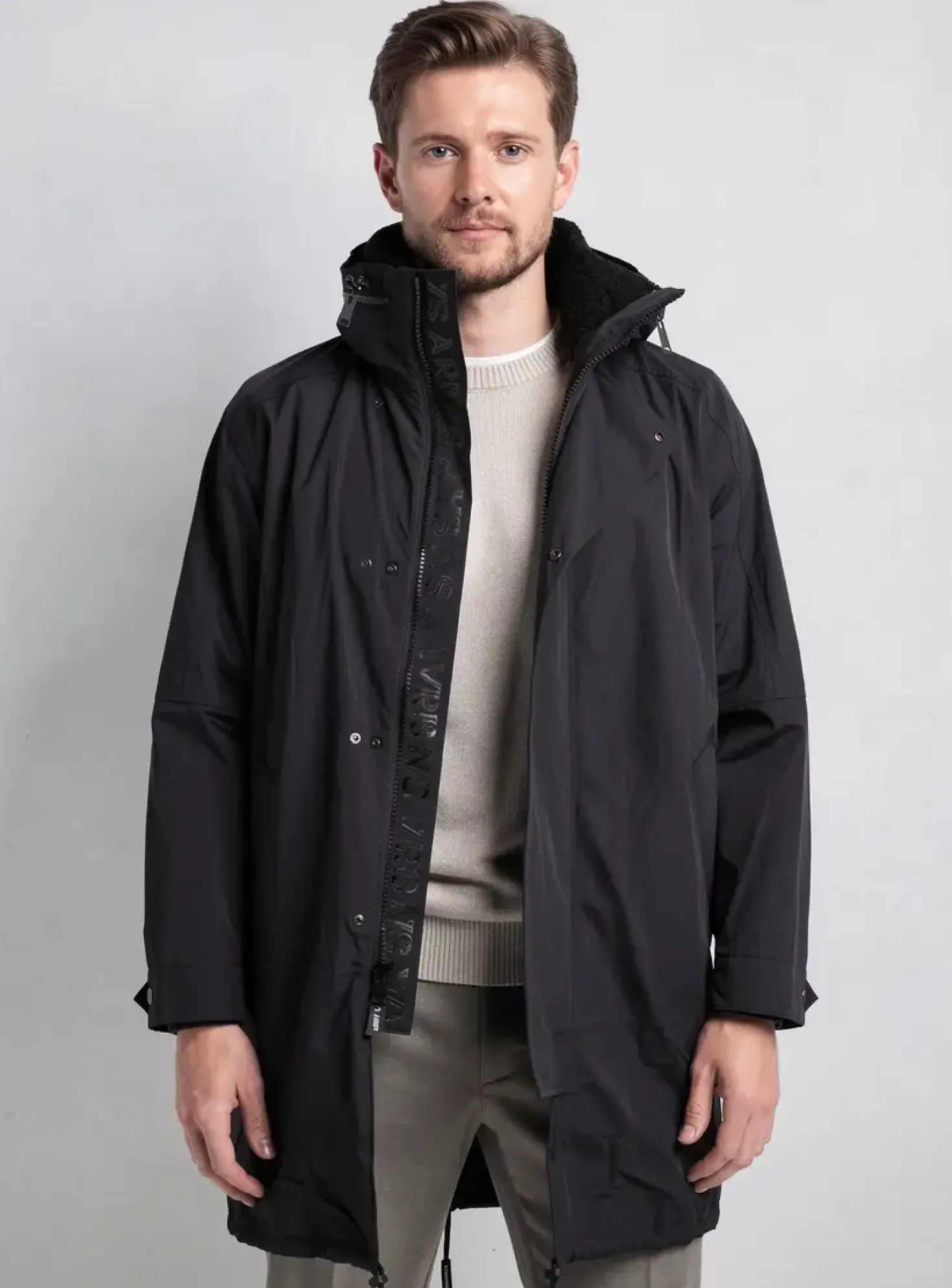 Imperméable Yves Salomon Noir Sans Capuche