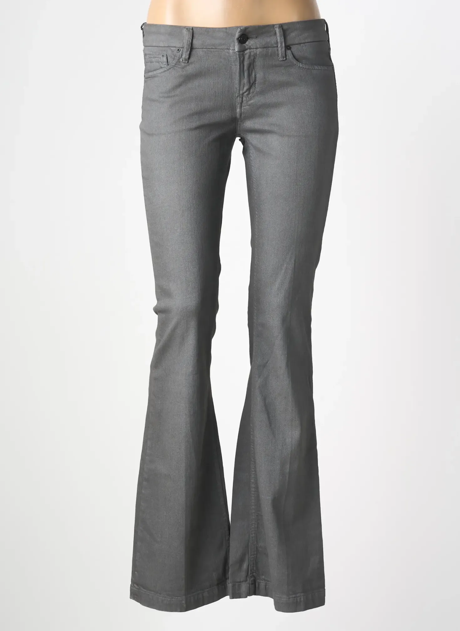 Jean Coupe Flare Meltin'pot Gris Taille Basse