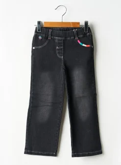 Jeans Coupe Droite Boboli Noir Taille Élastique