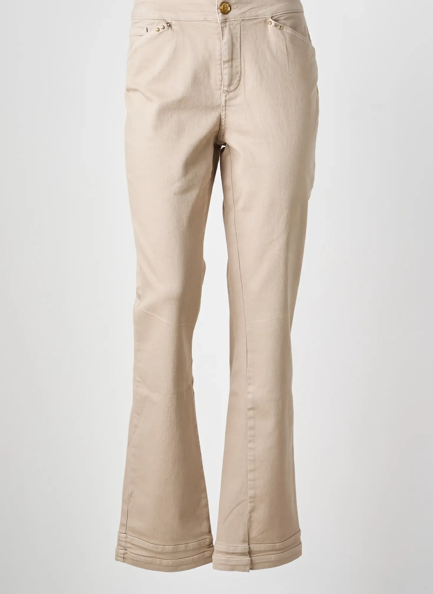 Jeans Coupe Droite Elisa Cavaletti Beige Taille Normale