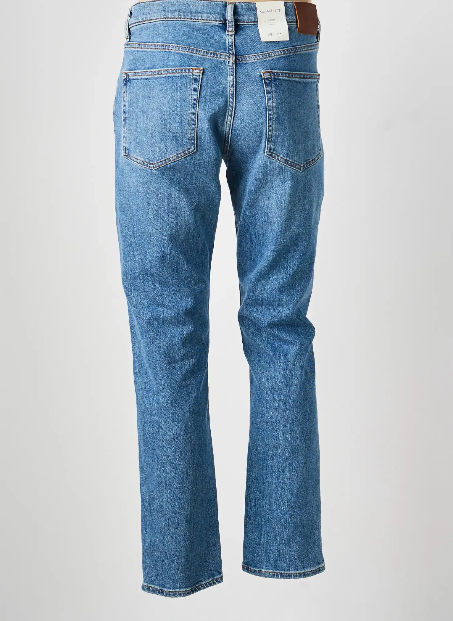 Jeans Coupe Droite Gant Bleu Taille Normale
