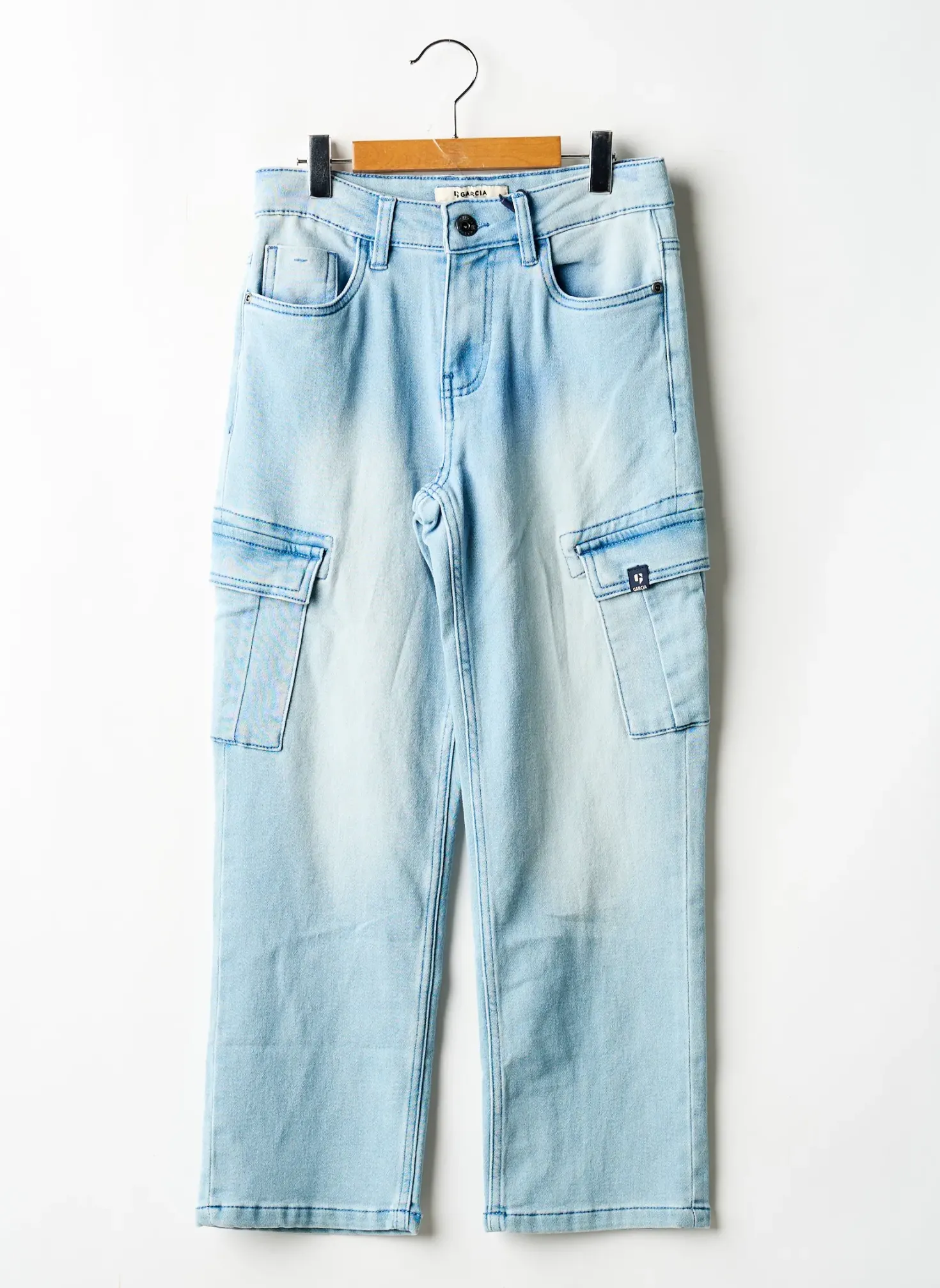Jeans Coupe Droite Garcia Bleu Taille Ajustable