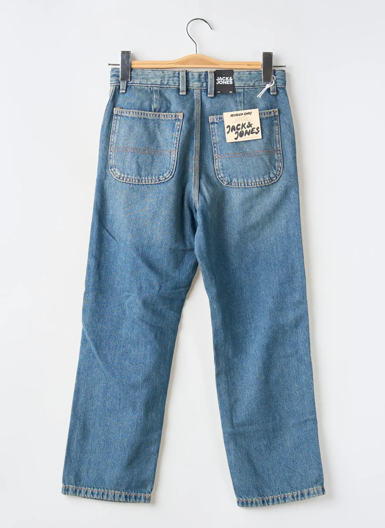 Jeans Coupe Droite Jack & Jones Bleu Taille Ajustable