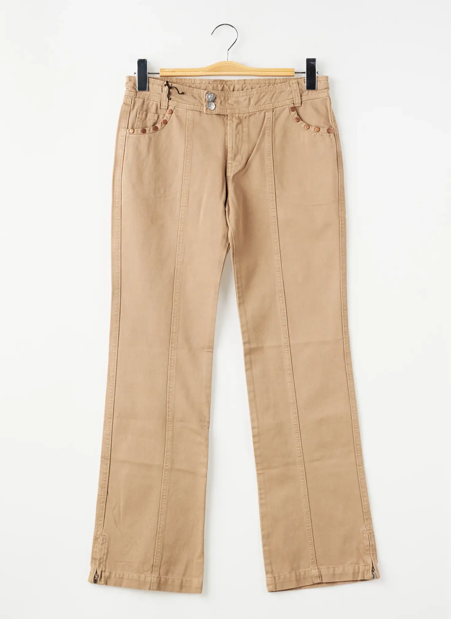 Jeans Coupe Droite La Fee Maraboutee Marron Taille Ajustable