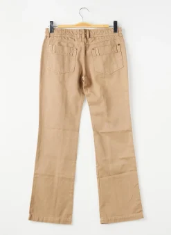 Jeans Coupe Droite La Fee Maraboutee Marron Taille Ajustable