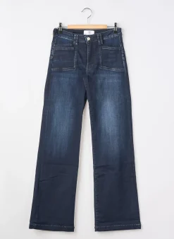 Jeans Coupe Droite Le Temps Des Cerises Bleu