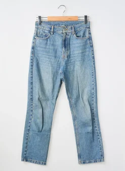 Jeans Coupe Droite Massimo Dutti Bleu Taille Normale