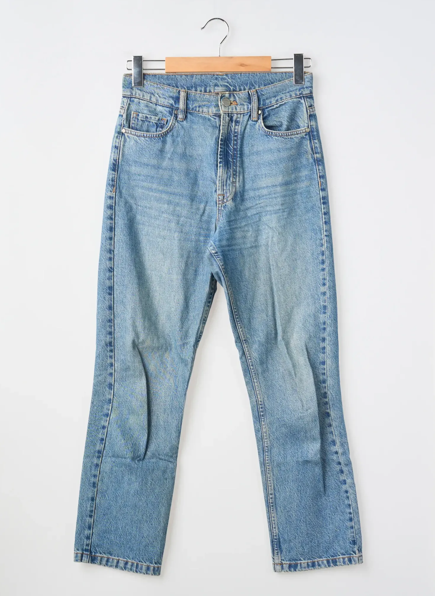 Jeans Coupe Droite Massimo Dutti Bleu Taille Normale