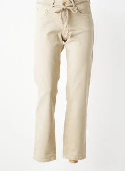 Jeans Coupe Droite Para Mi Beige Taille Normale