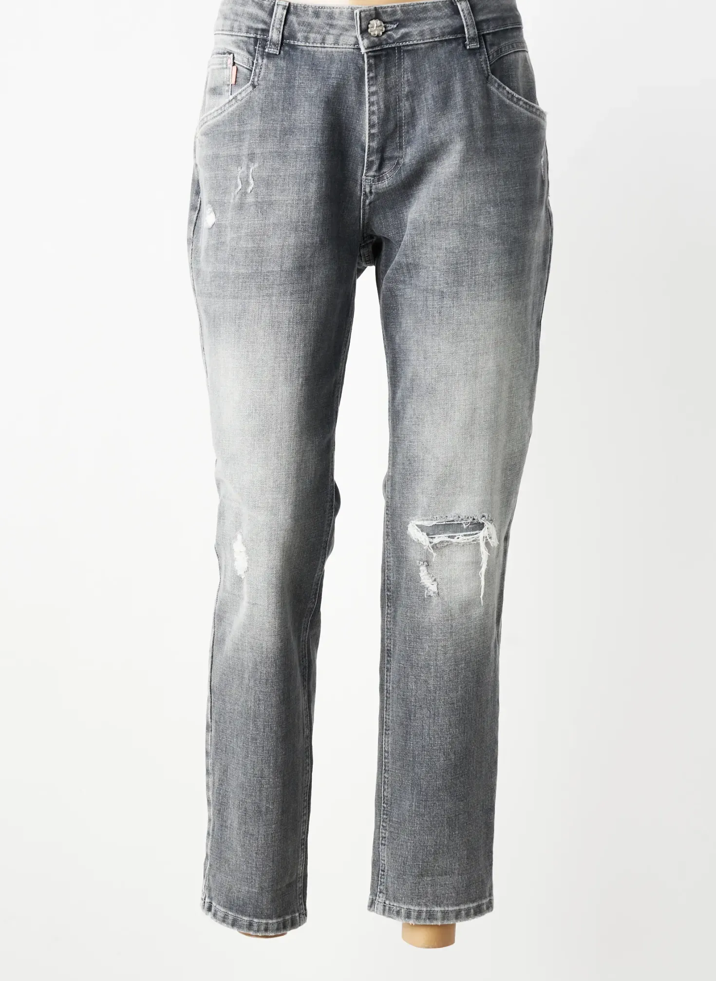 Jeans Coupe Droite Para Mi Gris Taille Normale