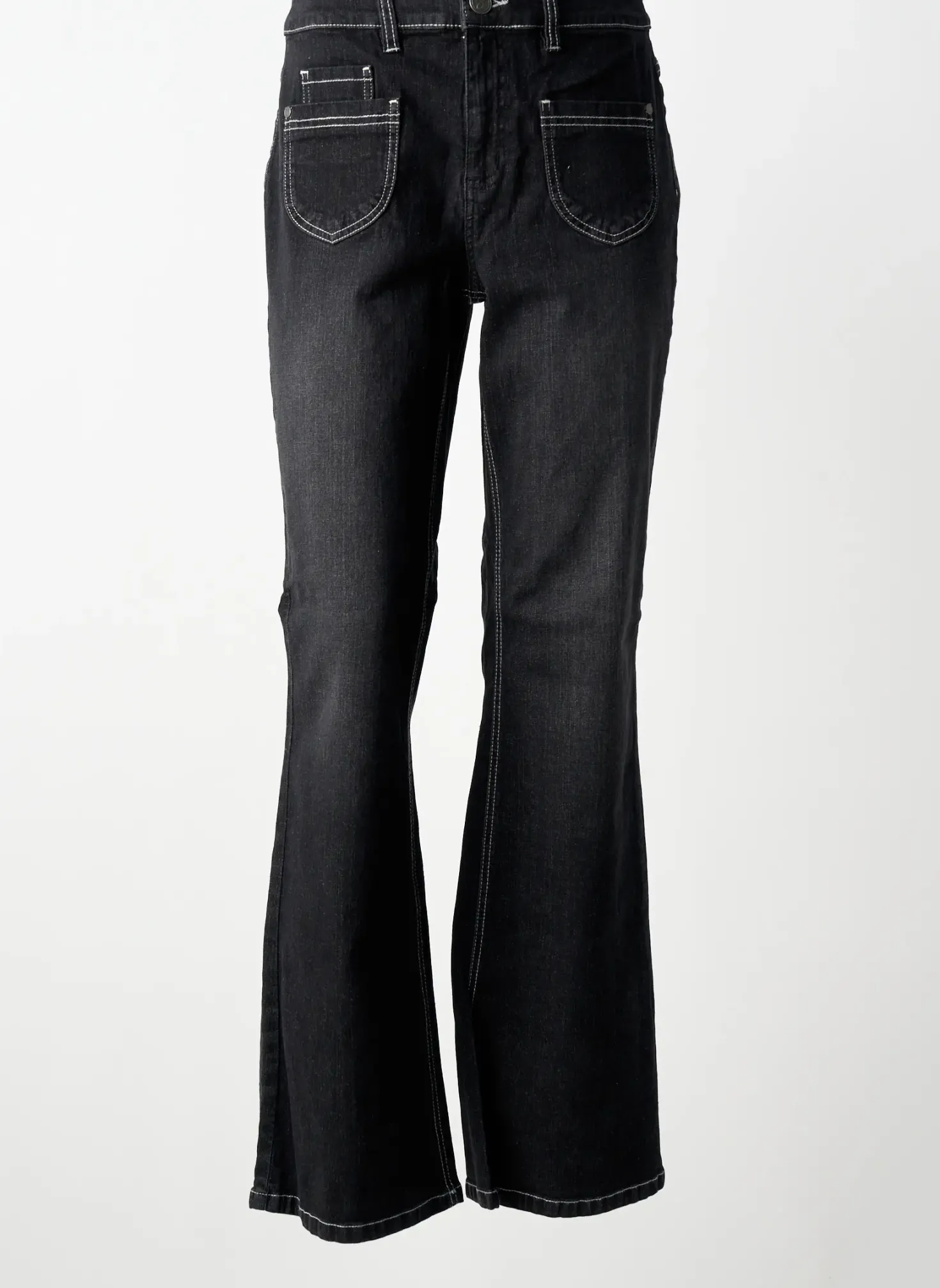 Jeans Coupe Droite Sheego Noir Taille Normale