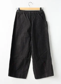 Jeans Coupe Large Lilith Noir Taille Élastique