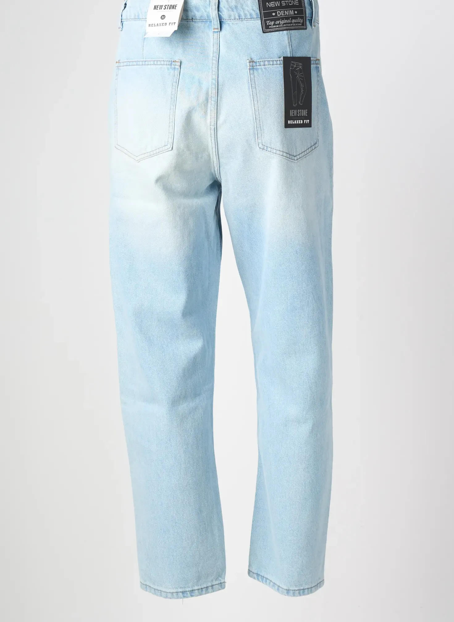 Jeans Coupe Large Newstone Bleu Taille Normale