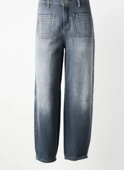 Jeans Coupe Large Please Bleu Taille Normale