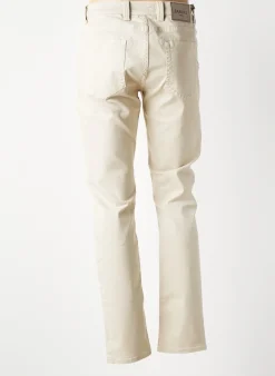 Jeans Coupe Slim Barmas Beige Taille Normale