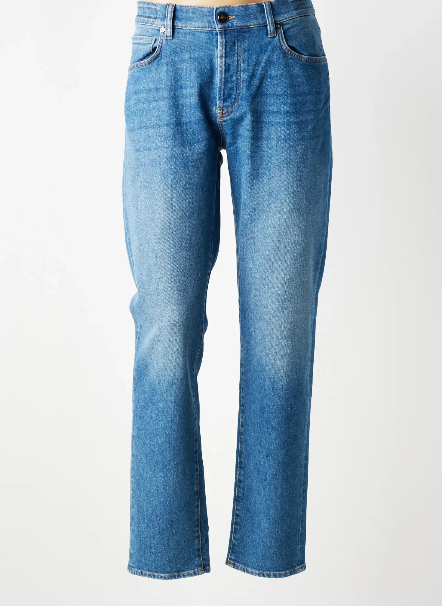 Jeans Coupe Slim Barmas Bleu Taille Normale