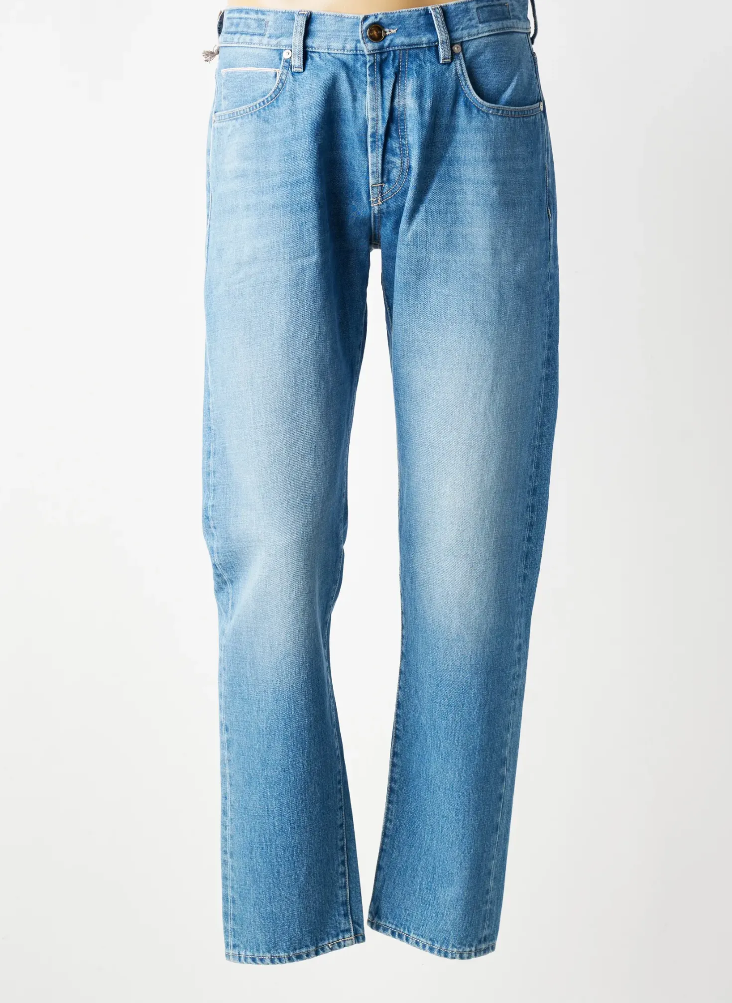 Jeans Coupe Slim Barmas Bleu Taille Normale
