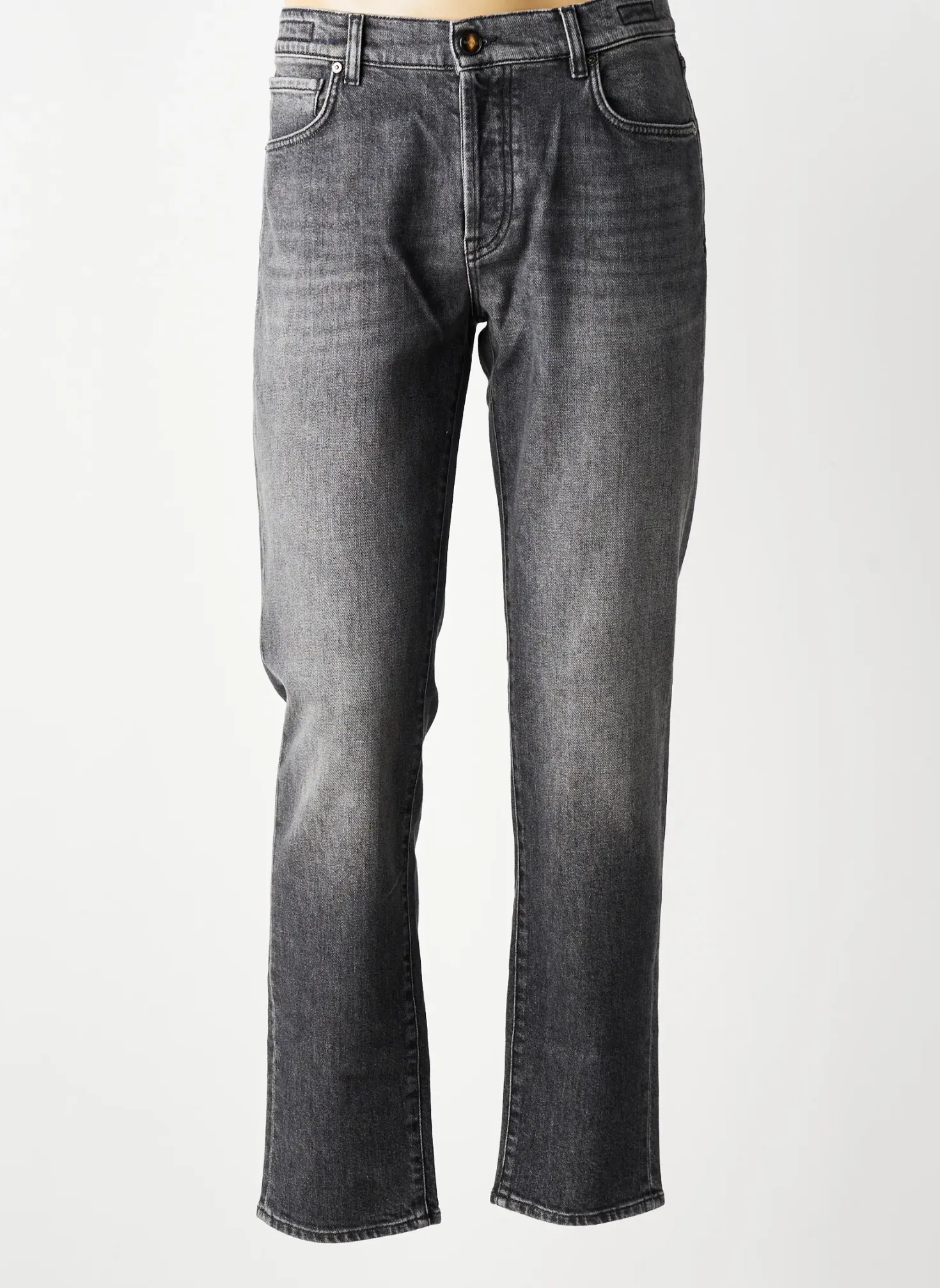 Jeans Coupe Slim Barmas Gris Taille Normale
