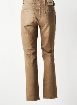 Jeans Coupe Slim Barmas Marron Taille Normale