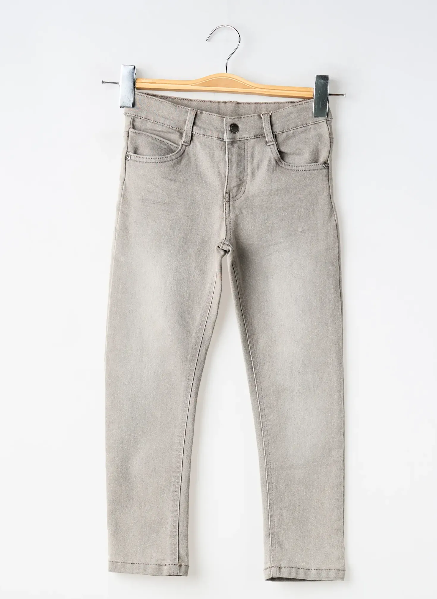 Jeans Coupe Slim Boboli Gris Taille Ajustable