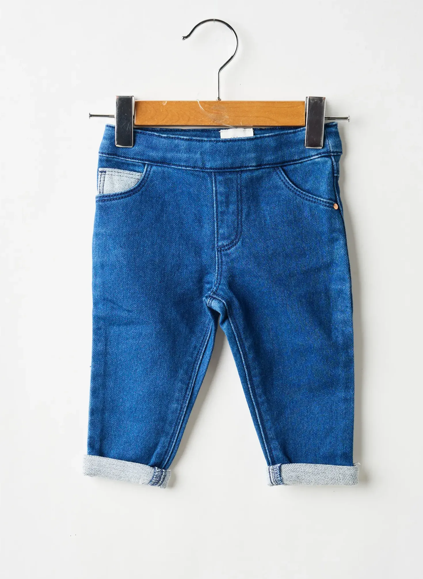 Jeans Coupe Slim Carrement Beau Bleu Taille À Pinces