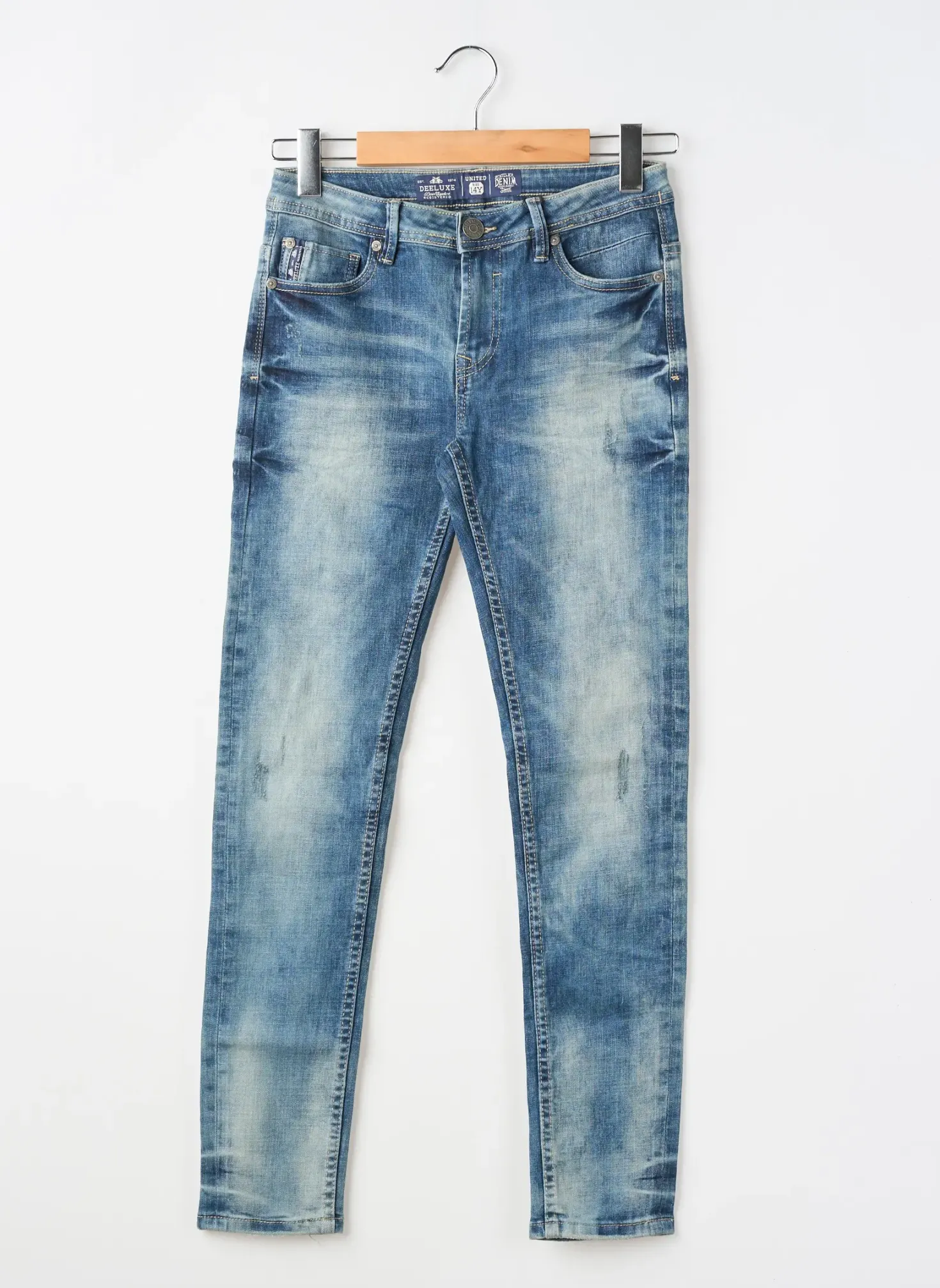Jeans Coupe Slim Deeluxe Bleu Taille Ajustable