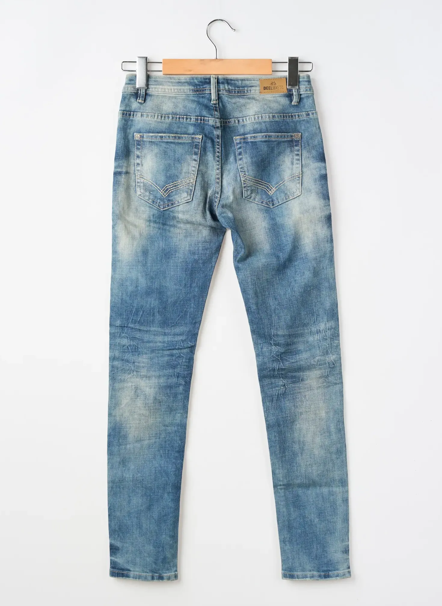 Jeans Coupe Slim Deeluxe Bleu Taille Ajustable