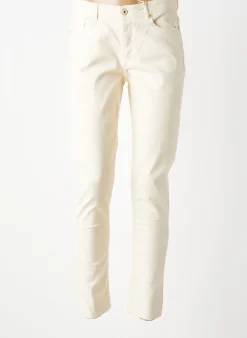 Jeans Coupe Slim Elora Beige Taille Normale