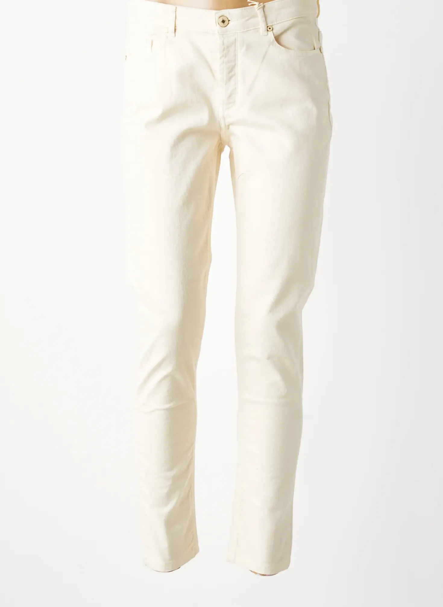 Jeans Coupe Slim Elora Beige Taille Normale