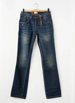 Jeans Coupe Slim Firetrap Bleu Taille Basse