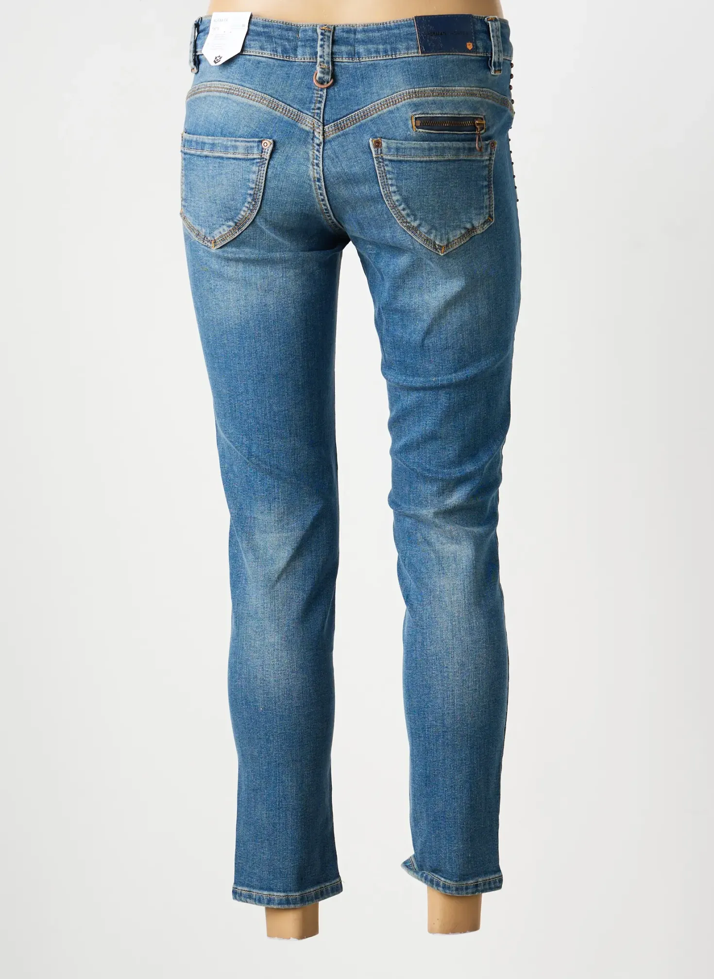 Jeans Coupe Slim Freeman T.porter Bleu Taille Basse
