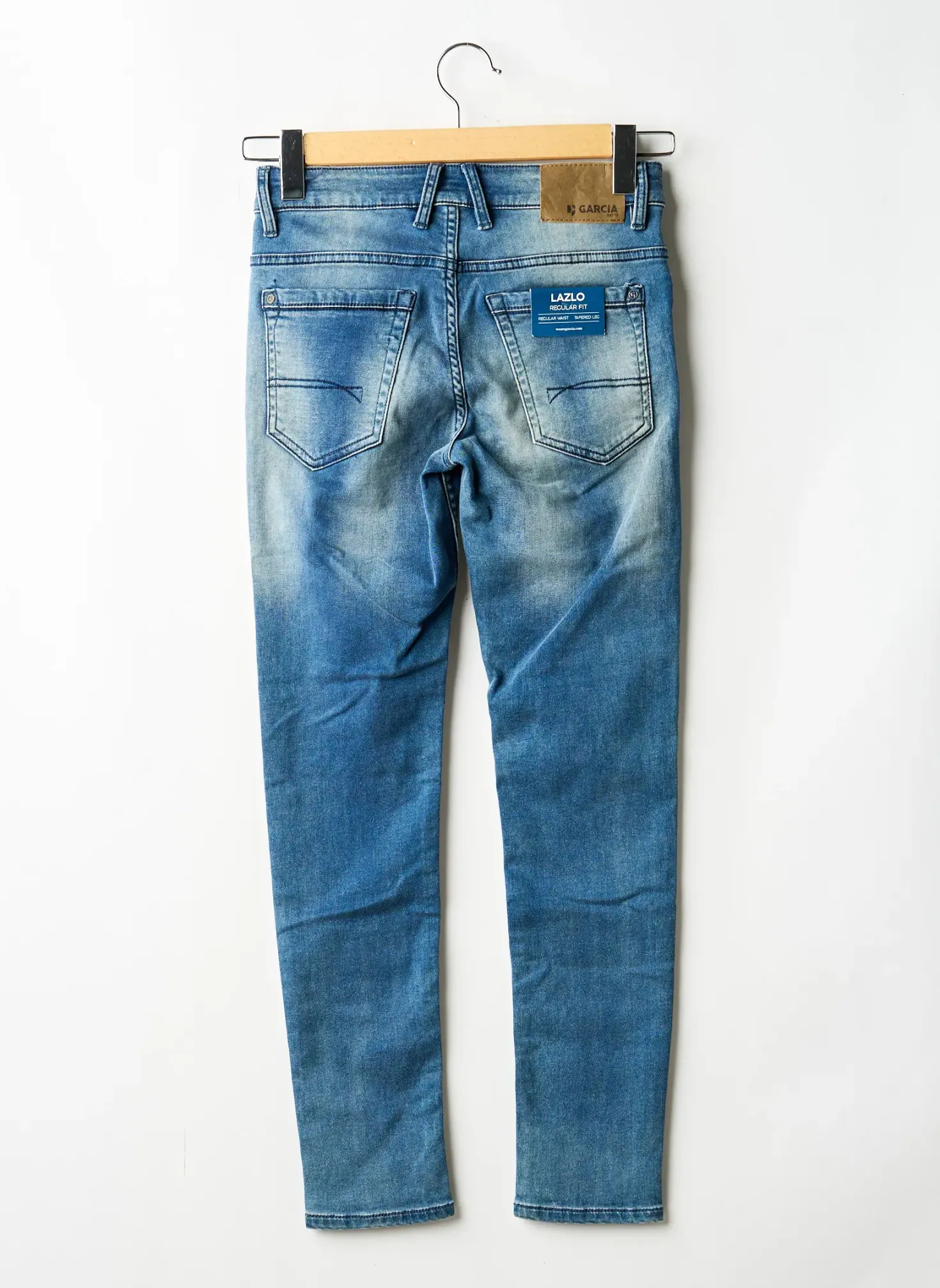 Jeans Coupe Slim Garcia Bleu Taille Ajustable