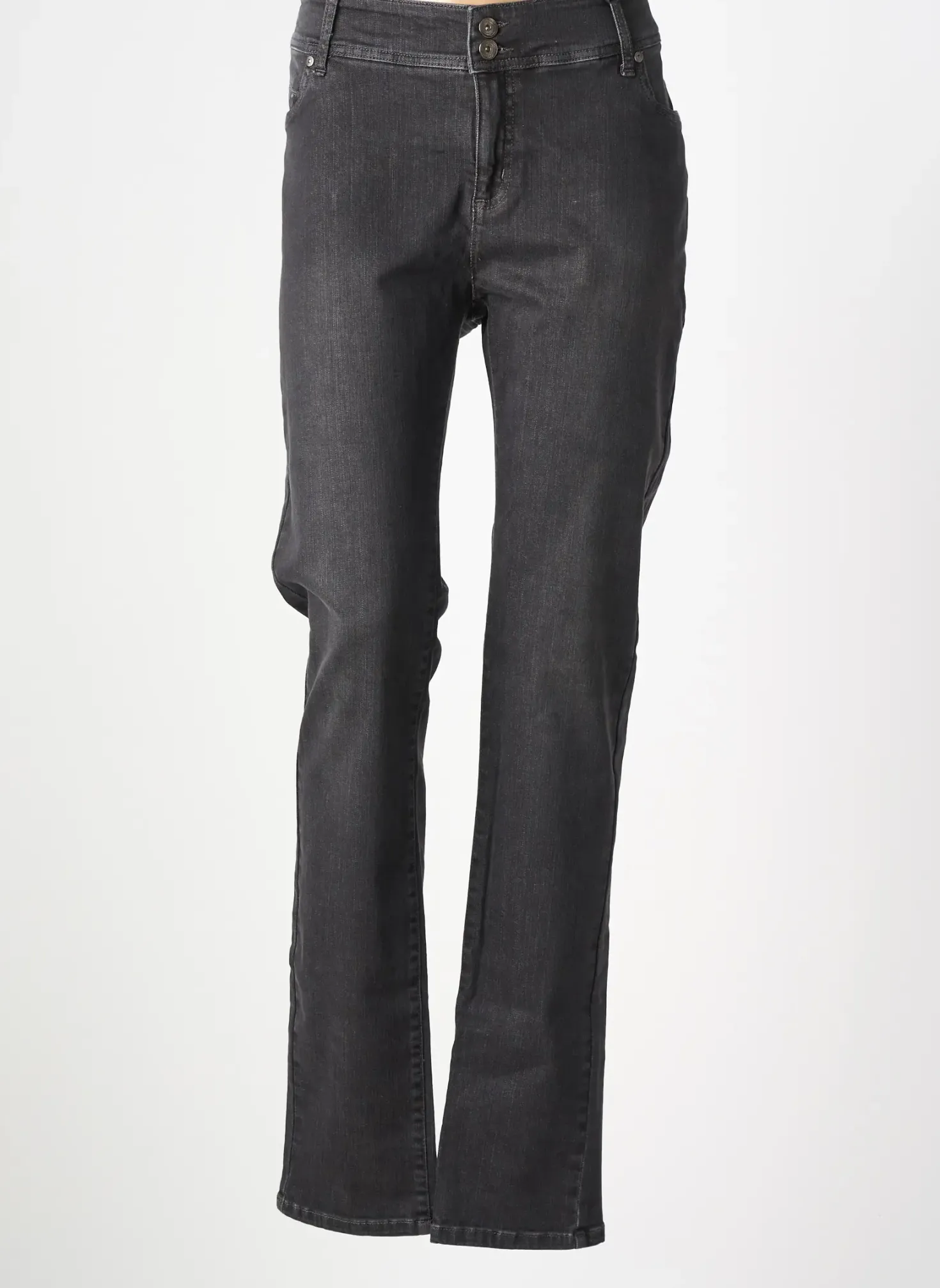 Jeans Coupe Slim Imitz Gris Taille Normale