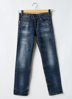 Jeans Coupe Slim Japan Rags Bleu Taille Élastique