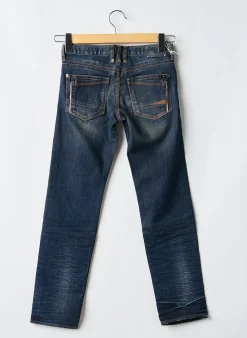 Jeans Coupe Slim Japan Rags Bleu Taille Élastique