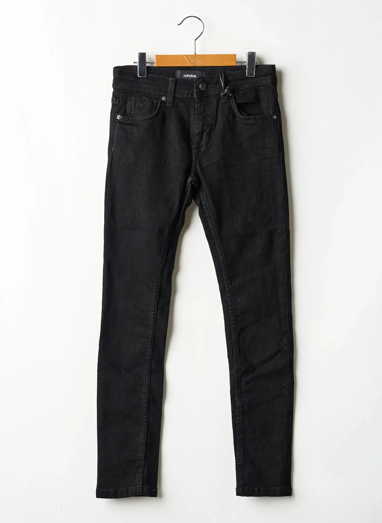 Jeans Coupe Slim Kaporal Noir Taille Ajustable