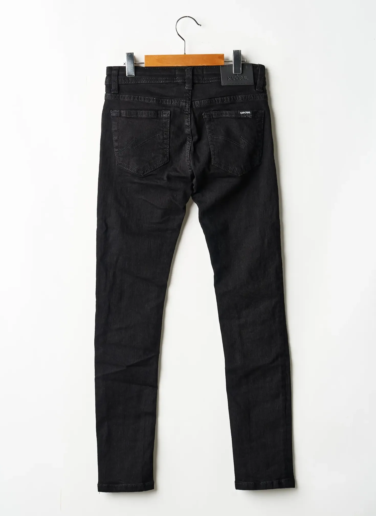 Jeans Coupe Slim Kaporal Noir Taille Ajustable