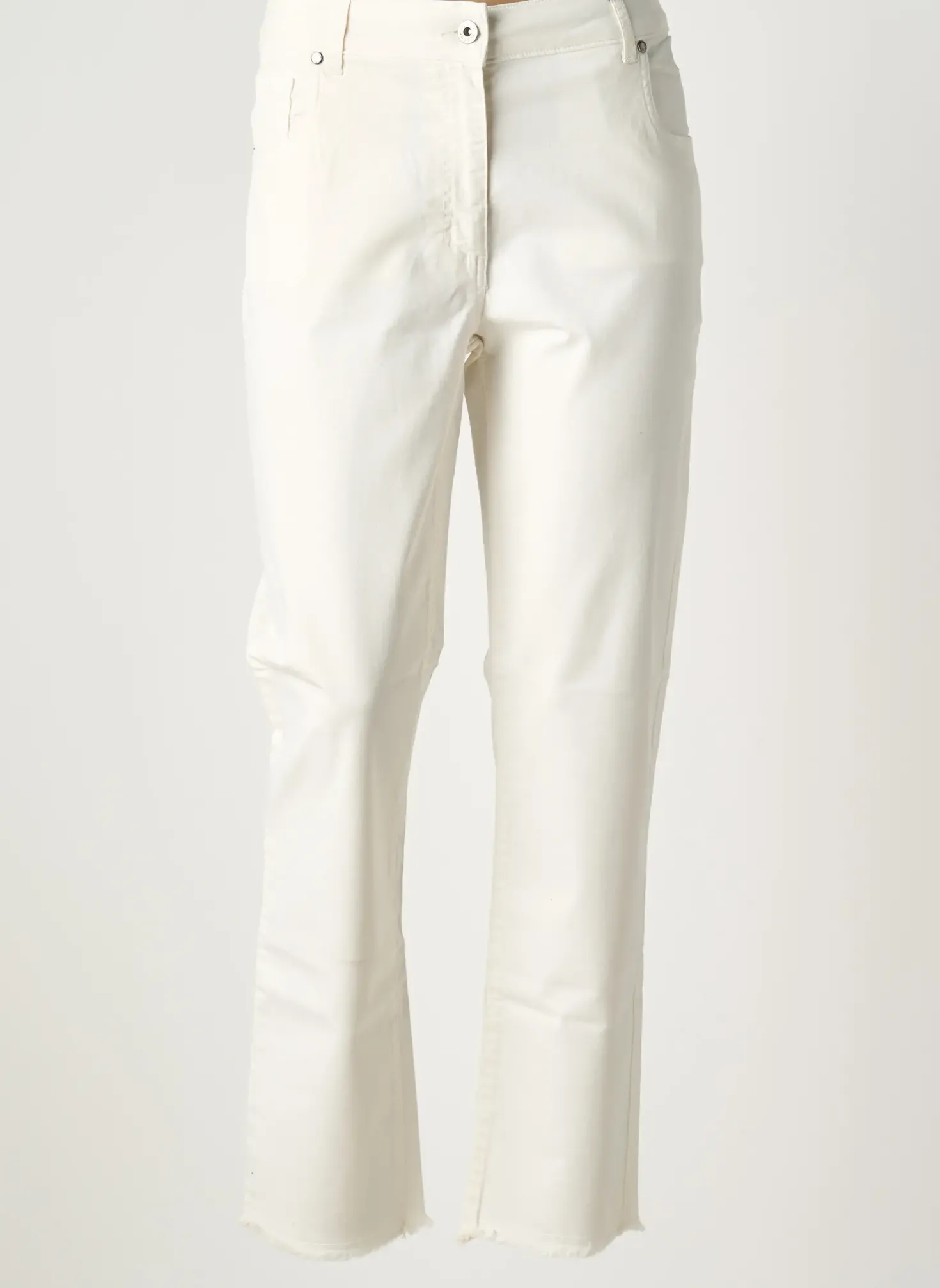 Jeans Coupe Slim Lauren Vidal Beige Taille Normale