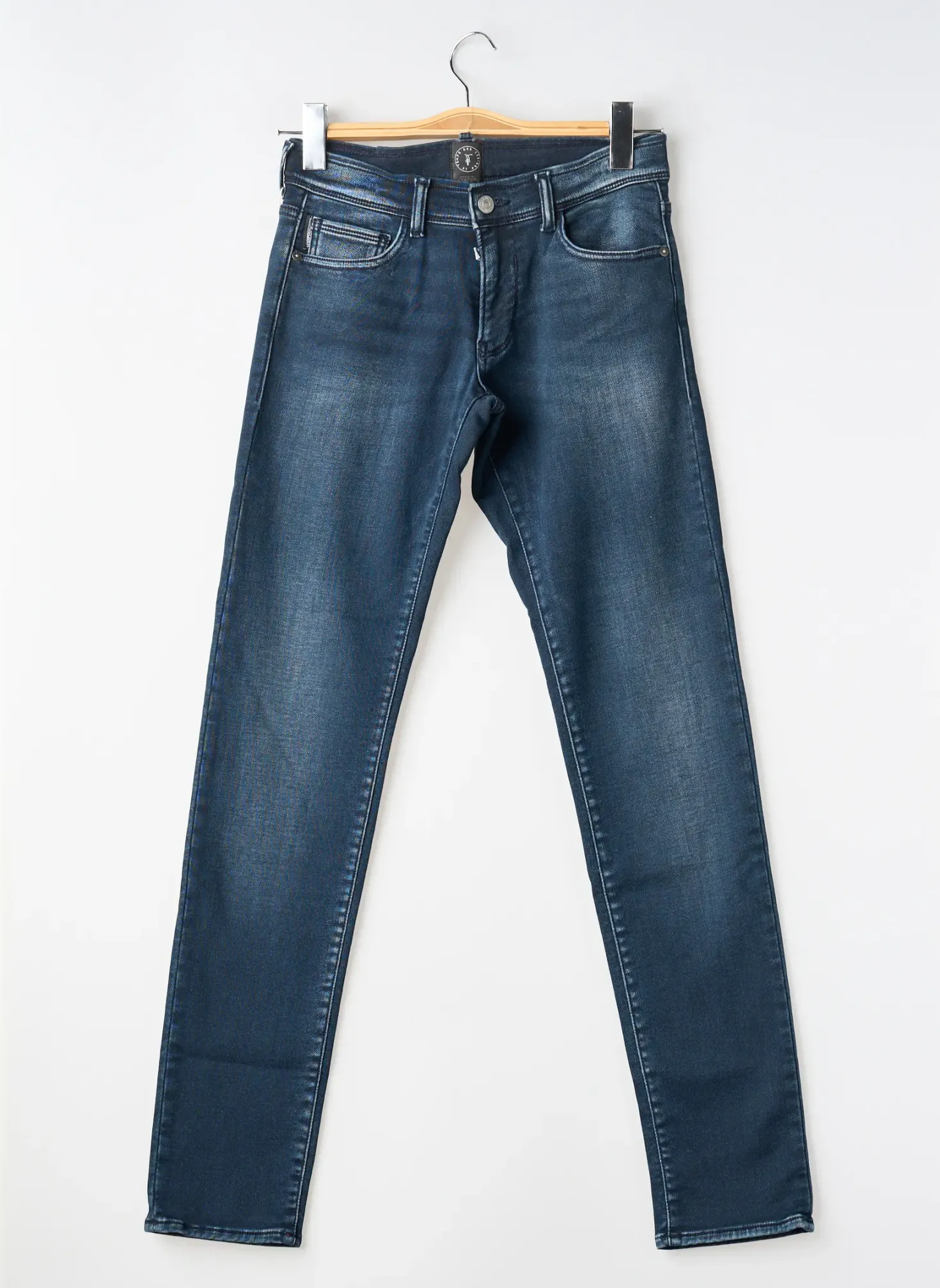 Jeans Coupe Slim Le Temps Des Cerises Bleu Taille Ajustable