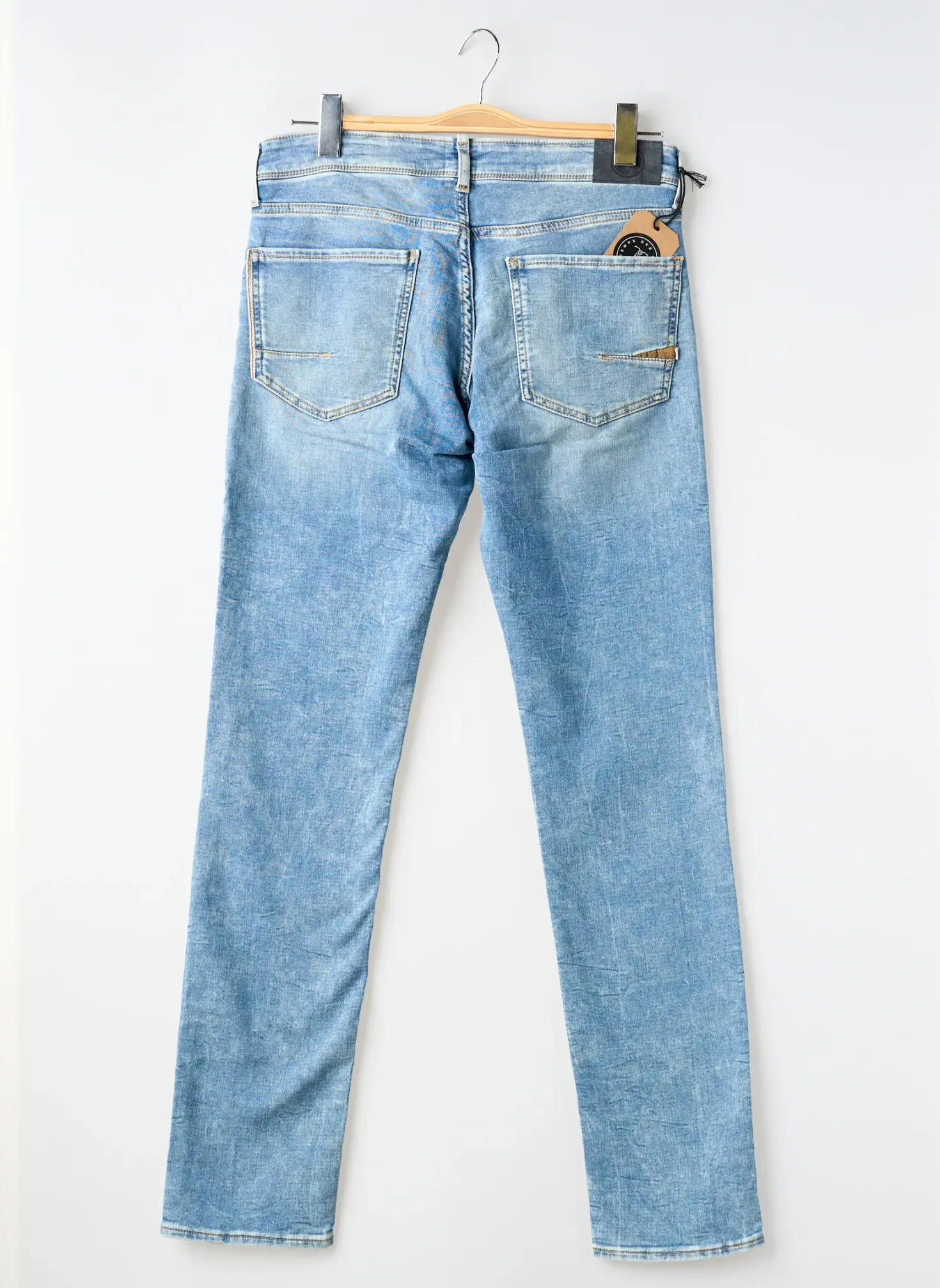 Jeans Coupe Slim Le Temps Des Cerises Bleu Clair Taille Ajustable