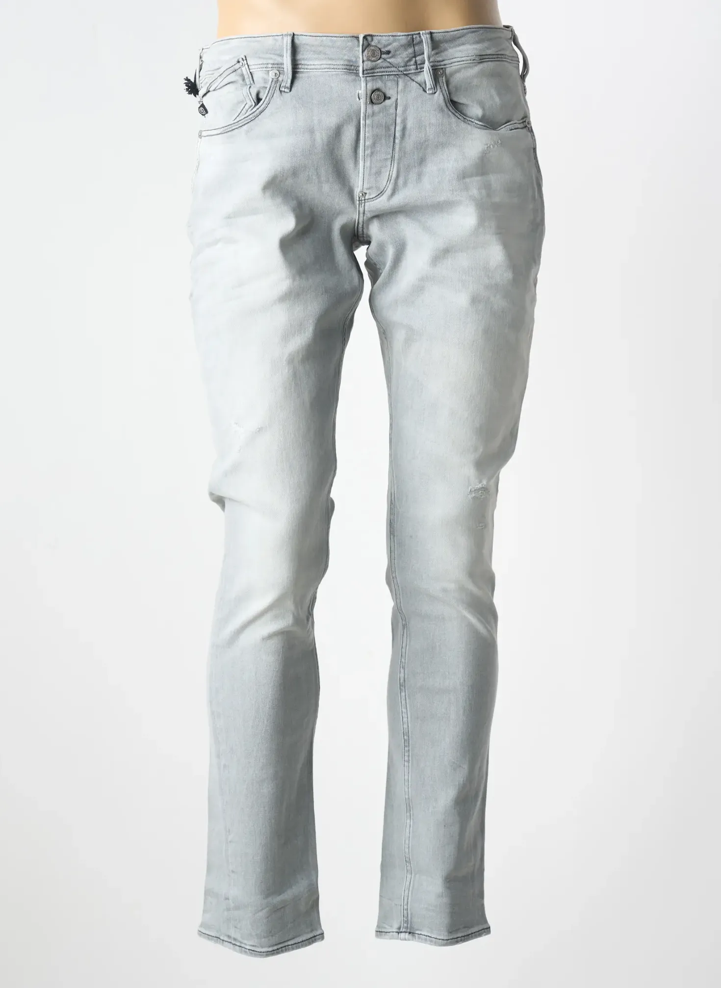 Jeans Coupe Slim Le Temps Des Cerises Gris Taille Normale