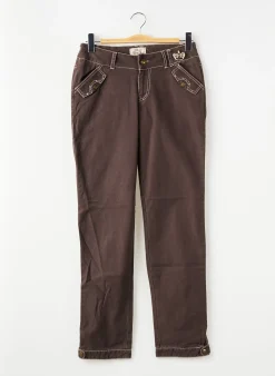 Jeans Coupe Slim Lola Espeleta Marron Taille Ajustable