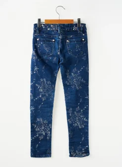 Jeans Coupe Slim Mini Mignon Bleu Taille Ajustable
