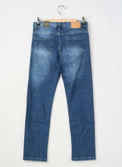 Jeans Coupe Slim Nukutavake Bleu Taille Ajustable