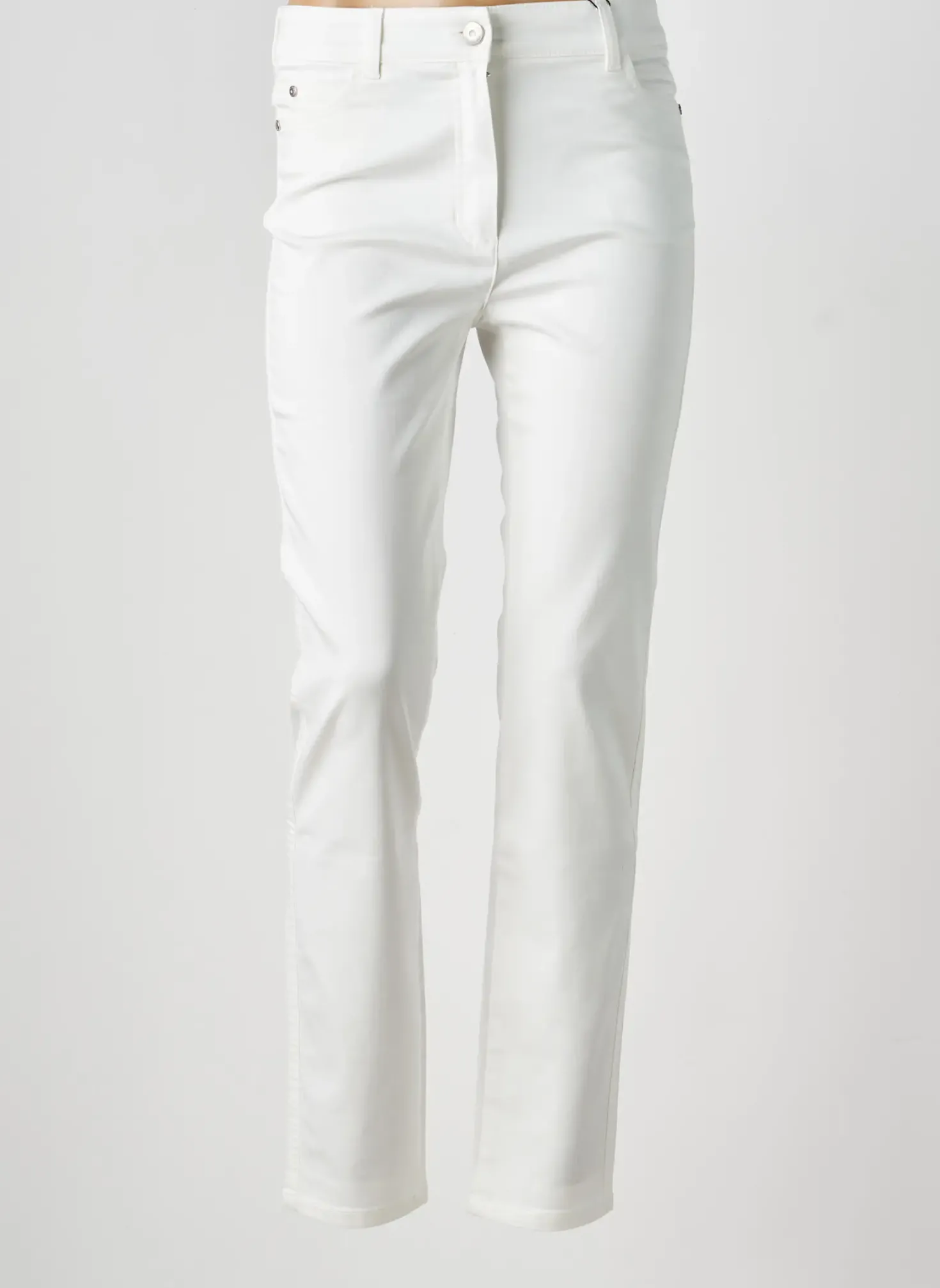 Jeans Coupe Slim Olsen Blanc Taille Normale