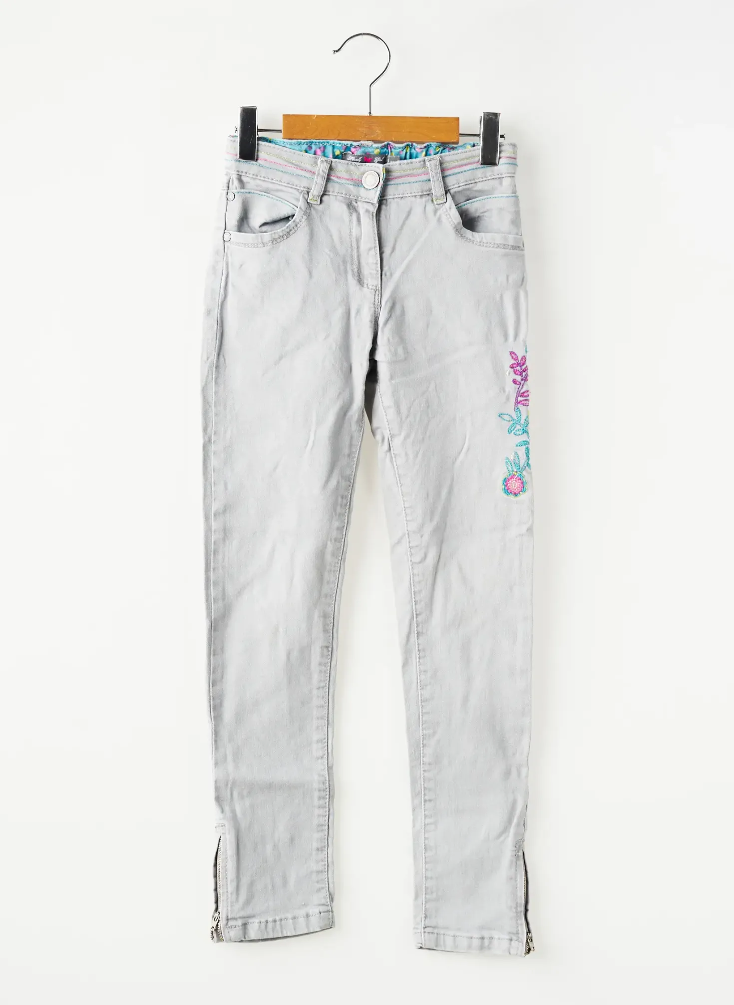 Jeans Coupe Slim Orchestra Gris Taille Ajustable